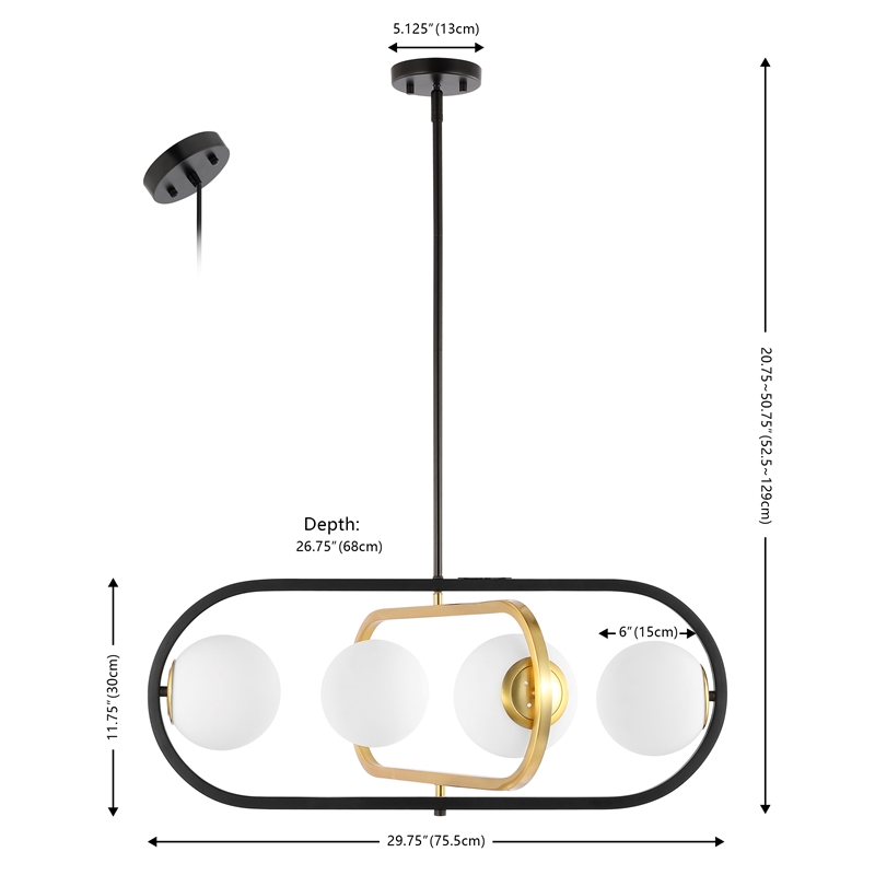 Safavieh Urbana Iron and Glass 4 Lt 26.75