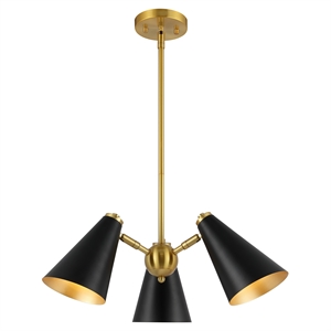 Safavieh Naveeda Iron 3Lt 21&quot Pendant in Black / Brass