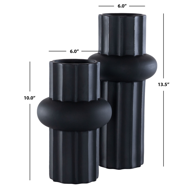 Safavieh Croix Ceramic Vase  in Black