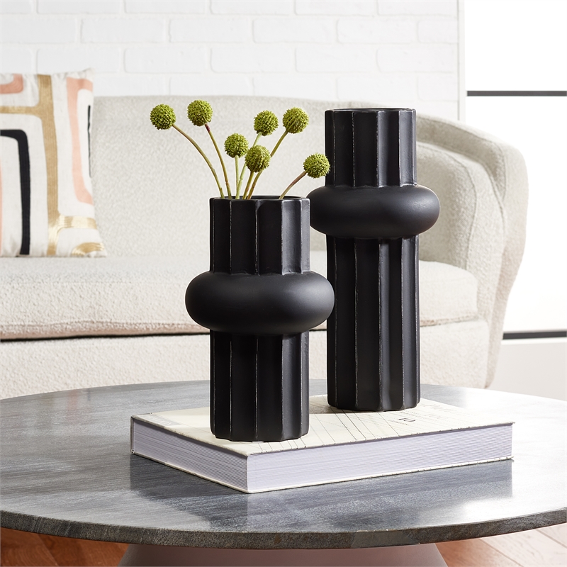 Safavieh Croix Ceramic Vase  in Black