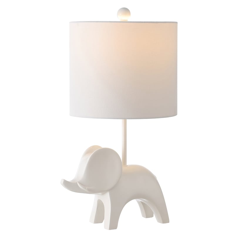 Safavieh Ellie Elephant Lamp Ceramic and Iron  in White