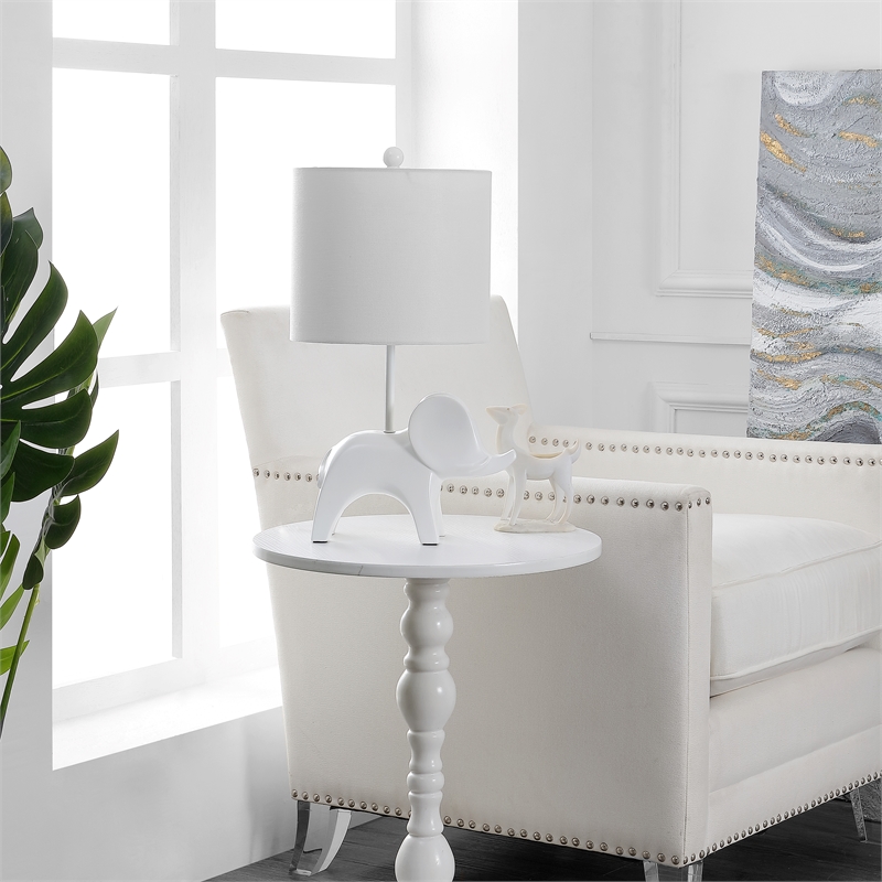 Safavieh Ellie Elephant Lamp Ceramic and Iron  in White