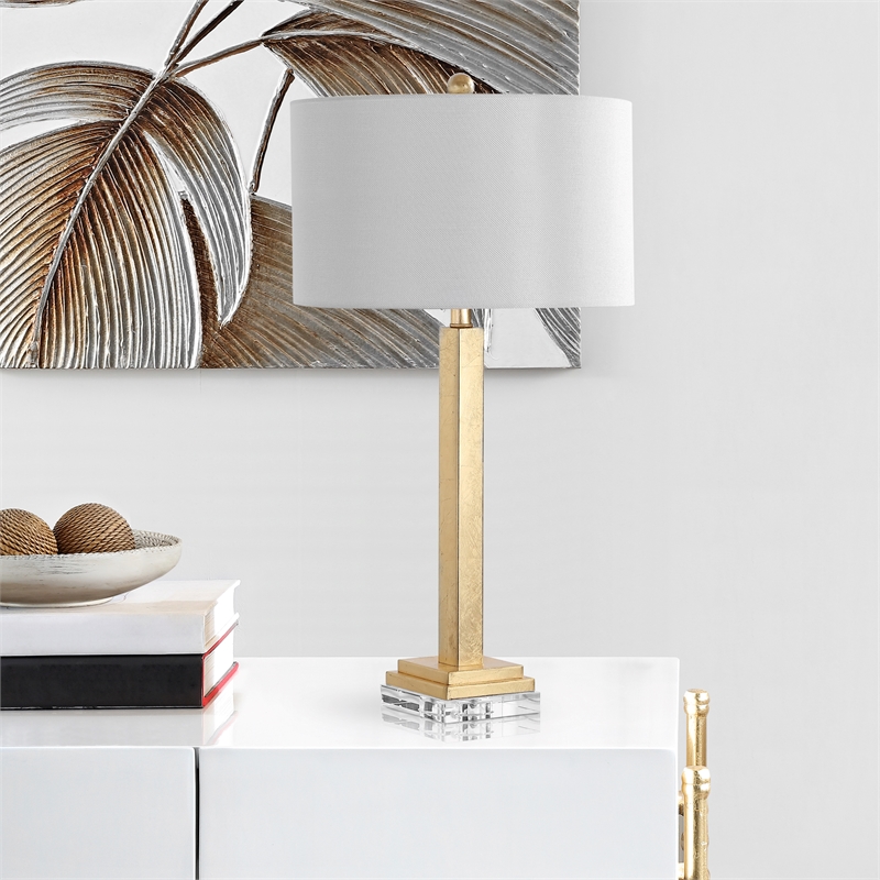 Safavieh Perri  Iron and Cotton Table Lamp in Gold / Off White