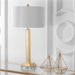 Safavieh Perri  Iron and Cotton Table Lamp in Gold / Off White