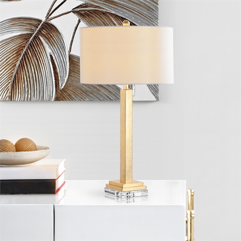 Safavieh Perri  Iron and Cotton Table Lamp in Gold / Off White