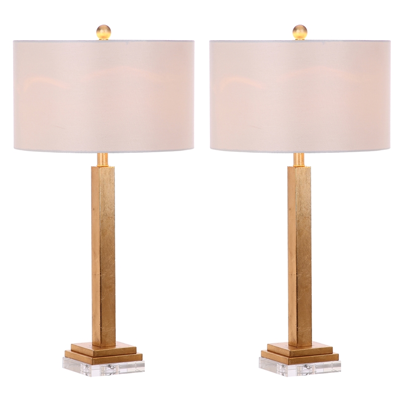 Safavieh Perri  Iron and Cotton Table Lamp in Gold / Off White