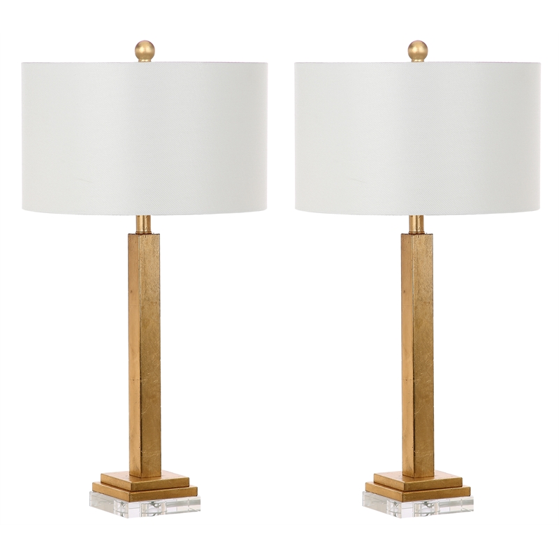 Safavieh Perri  Iron and Cotton Table Lamp in Gold / Off White