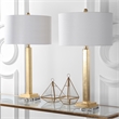 Safavieh Perri  Iron and Cotton Table Lamp in Gold / Off White