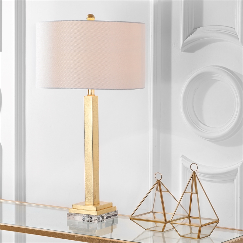 Safavieh Perri  Iron and Cotton Table Lamp in Gold / Off White