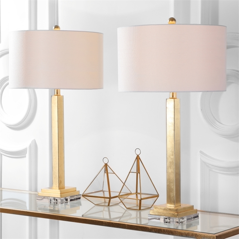 Safavieh Perri  Iron and Cotton Table Lamp in Gold / Off White