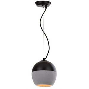 Safavieh Kira Concrete and Iron Pendant Lamp in Gray / Black