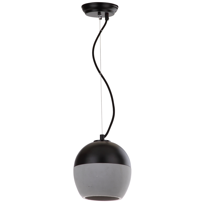 Safavieh Kira Concrete and Iron Pendant Lamp in Gray / Black
