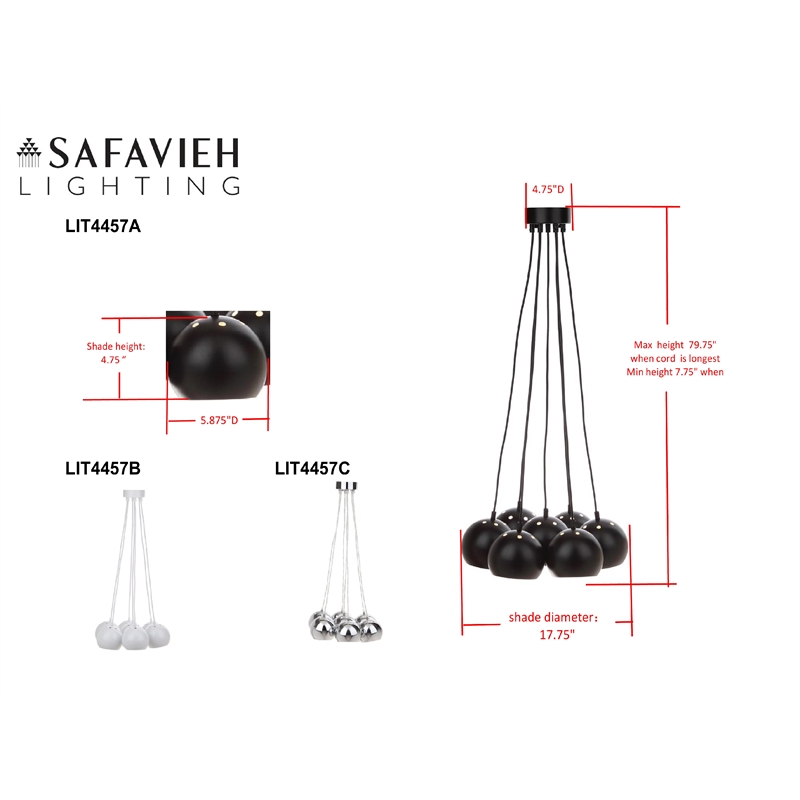 Safavieh Rome Bearing Iron Pendant Lamp in White