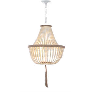 Safavieh Lush Kristi Acrylic and Iron Beads Pendant Lamp in Cream