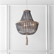 Safavieh Lush Kristi Acrylic and Iron Beads Pendant Lamp in Gray