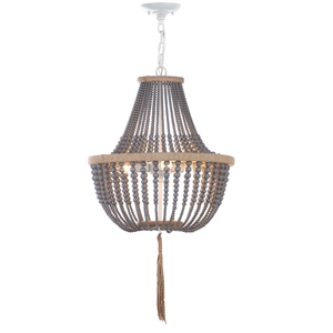 Safavieh Lush Kristi Acrylic and Iron Beads Pendant Lamp in Gray