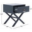 Safavieh Sadie Metal and Wood 1 Drawer Nightstand  in Navy