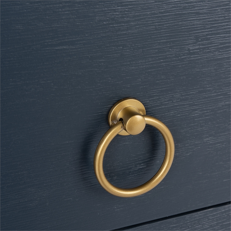 Safavieh Sadie Metal and Wood 1 Drawer Nightstand  in Navy