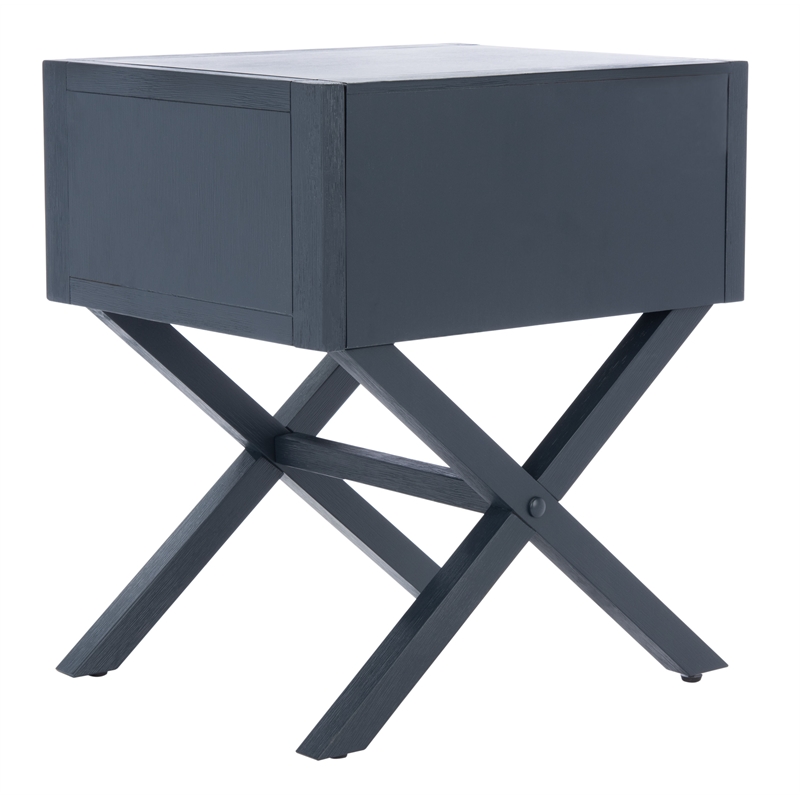 Safavieh Sadie Metal and Wood 1 Drawer Nightstand  in Navy