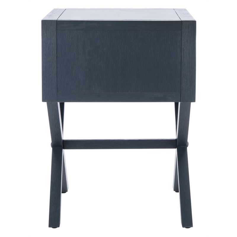 Safavieh Sadie Metal and Wood 1 Drawer Nightstand  in Navy