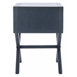 Safavieh Sadie Metal and Wood 1 Drawer Nightstand  in Navy