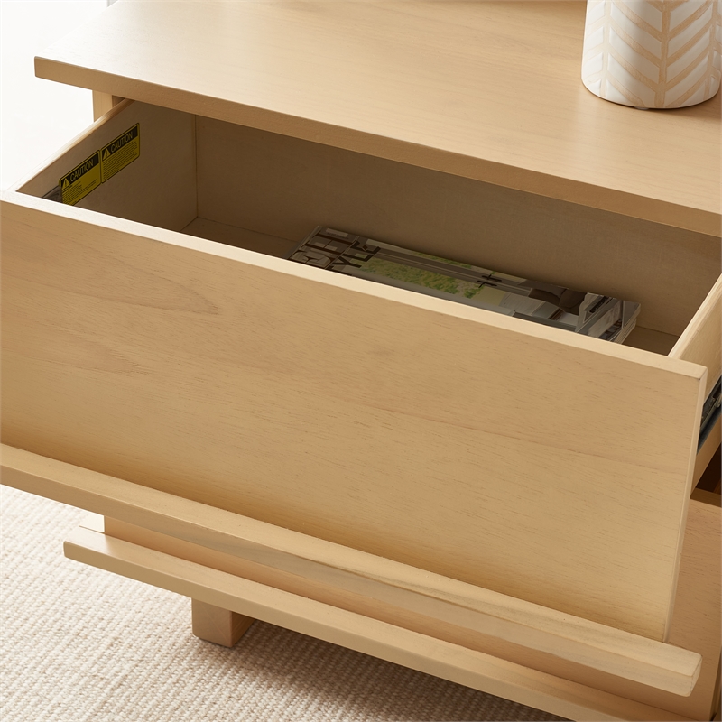 Safavieh Rodney Metal and Wood 2 Drawer Nightstand in White