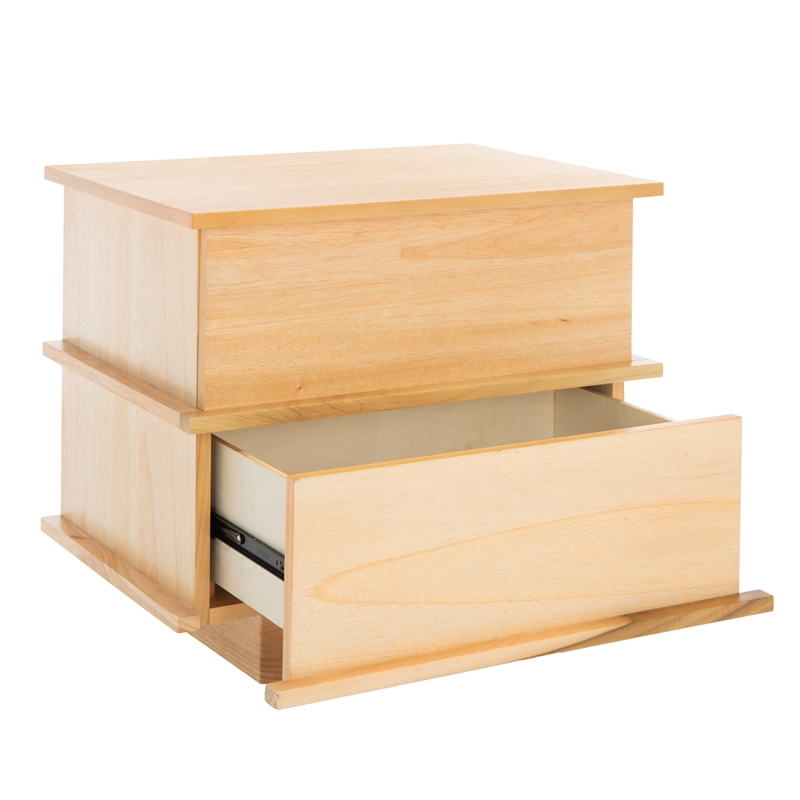 Safavieh Rodney Metal and Wood 2 Drawer Nightstand  in Natural