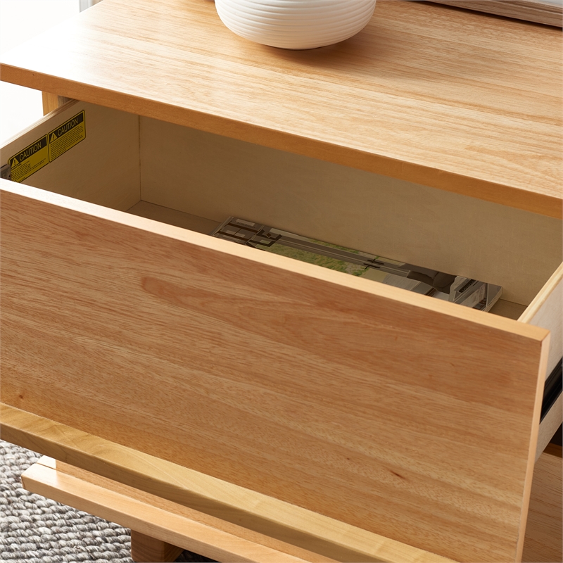 Safavieh Rodney Metal and Wood 2 Drawer Nightstand  in Natural