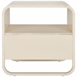 Safavieh Yates Metal and Wood 1 Drawer Nightstand in White / Natural