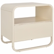 Safavieh Yates Metal and Wood 1 Drawer Nightstand in White / Natural