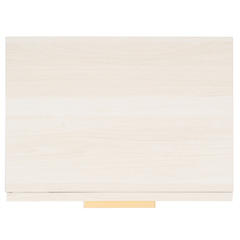 Safavieh Axelle Wood and Metal 1 Drawer Nightstand  in White / Gold