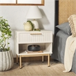 Safavieh Axelle Wood and Metal 1 Drawer Nightstand  in White / Gold