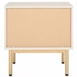 Safavieh Axelle Wood and Metal 1 Drawer Nightstand  in White / Gold