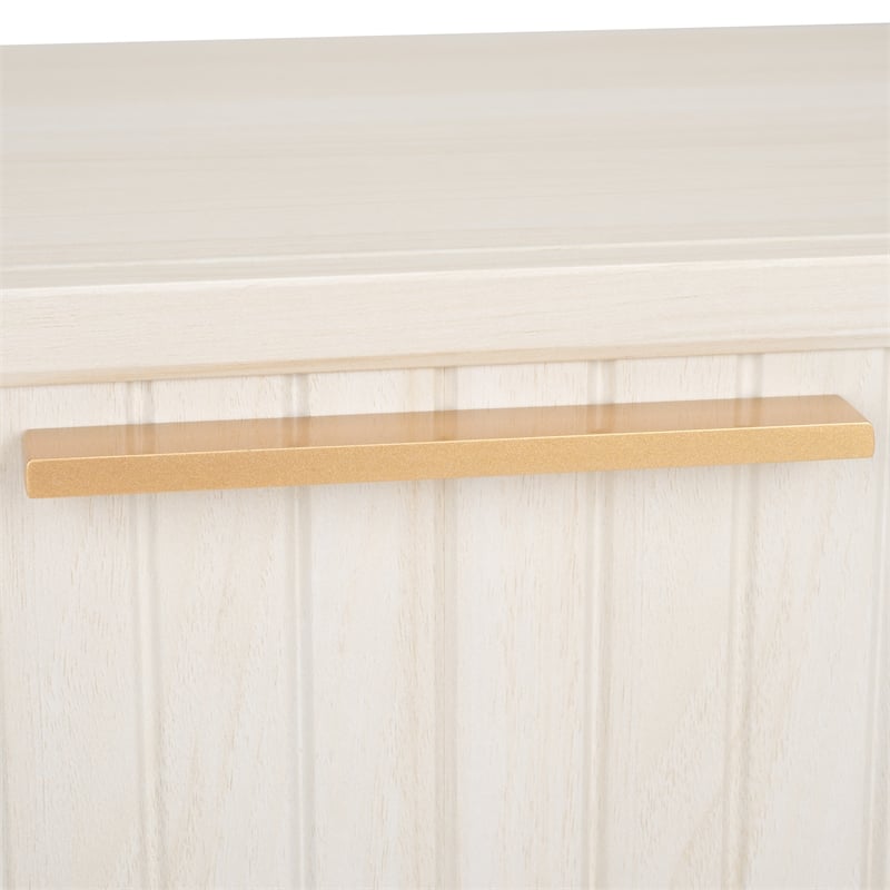 Safavieh Axelle Wood and Metal 1 Drawer Nightstand  in White / Gold