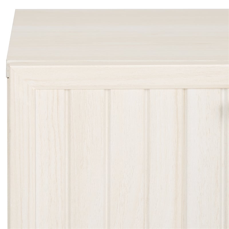 Safavieh Axelle Wood and Metal 1 Drawer Nightstand  in White / Gold