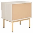 Safavieh Axelle Wood and Metal 1 Drawer Nightstand  in White / Gold