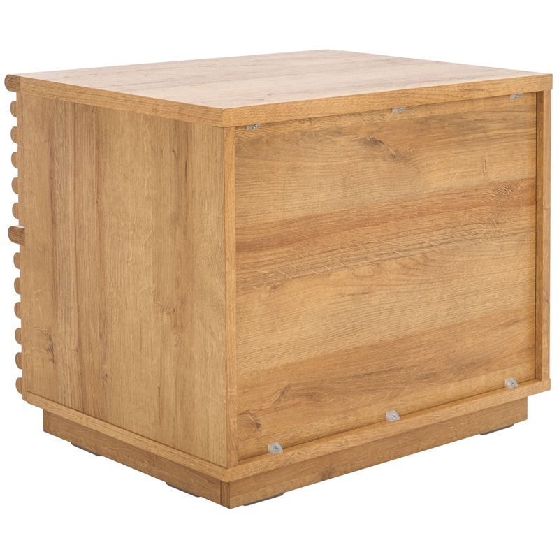 Safavieh Averi Wood 2 Drawer Nightstand in Oak
