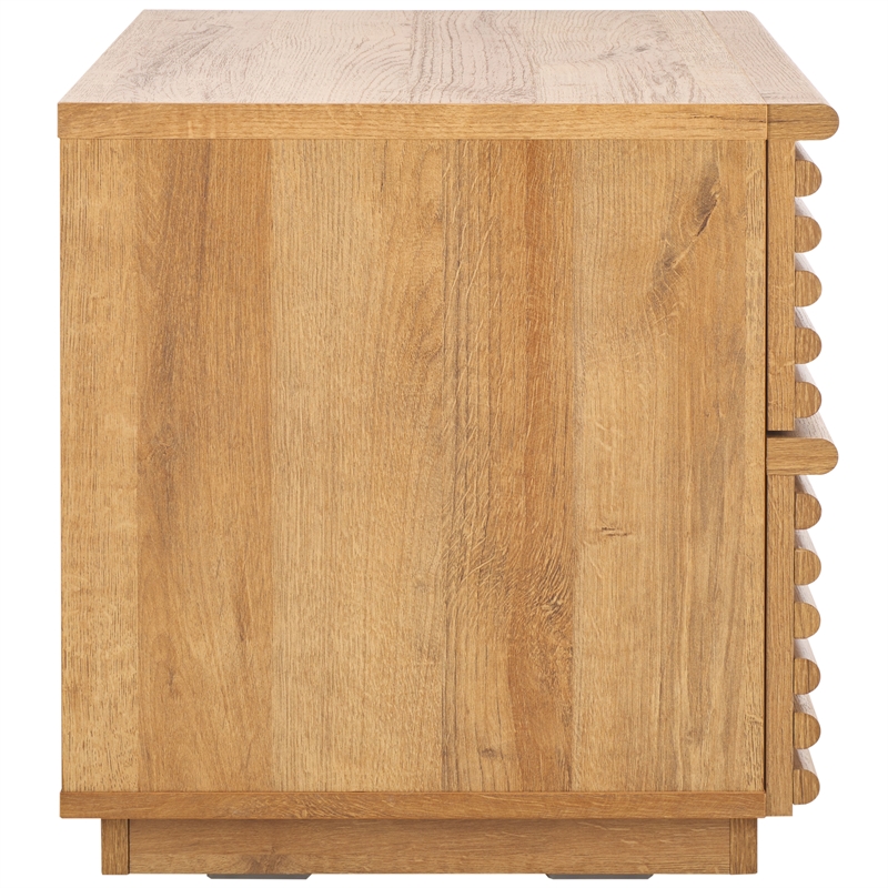 Safavieh Averi Wood 2 Drawer Nightstand in Oak