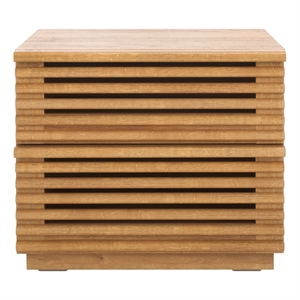 Safavieh Averi Wood 2 Drawer Nightstand in Oak