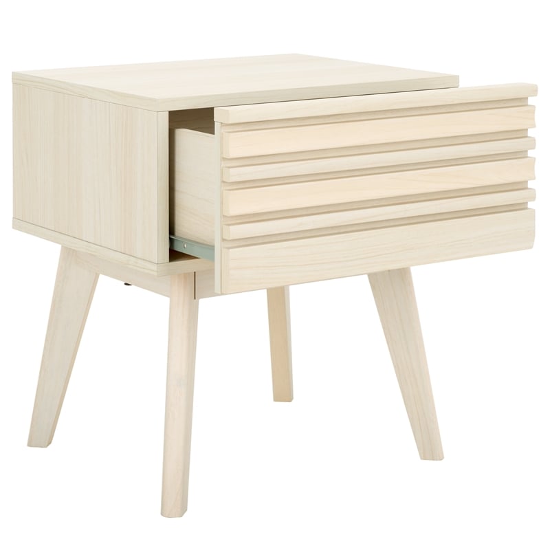 Safavieh Esma Wood 1 Drawer Nightstand in White