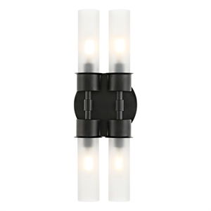 Safavieh Joli Iron and Glass 4Lt 4.25&quot Wall Sconce in Black