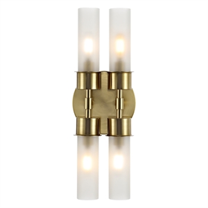Safavieh Joli Iron and Glass 4Lt 4.25&quot Wall Sconce  in Brass