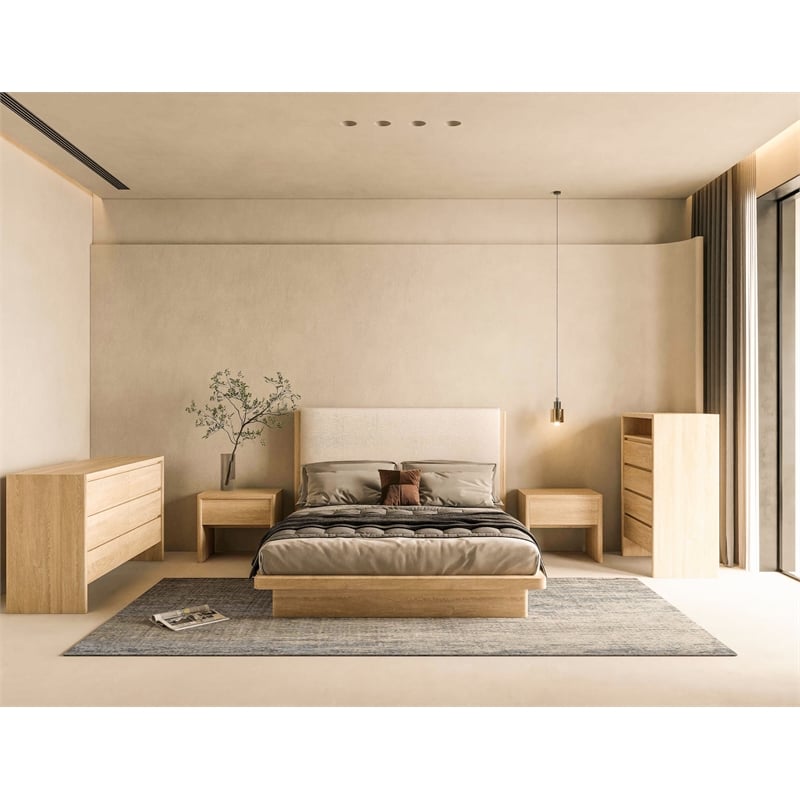 Safavieh Bellarose Metal and Wood Travertine Dresser in Natural / Sand