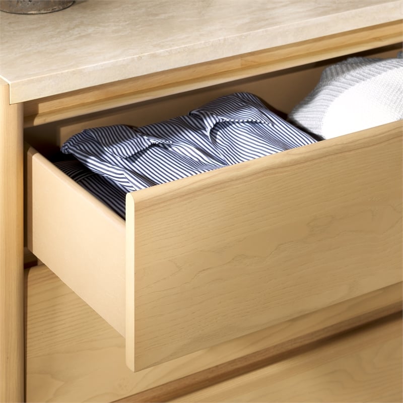 Safavieh Bellarose Metal and Wood Travertine Dresser in Natural / Sand