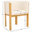 Safavieh Katemarie Metal and Wood Boucle Arm Chair in Ivory / Natural