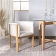 Safavieh Katemarie Metal and Wood Boucle Arm Chair in Ivory / Natural