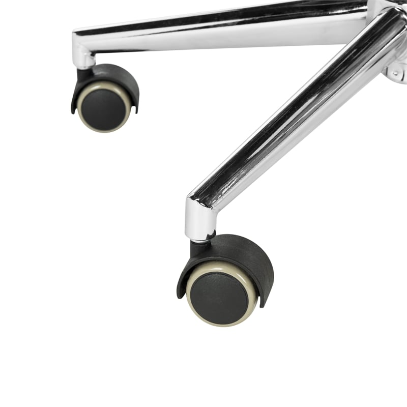 Safavieh Evelynn Wood and Metal Tufted Swivel Office Chair inNavy/Chrome