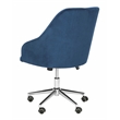 Safavieh Evelynn Wood and Metal Tufted Swivel Office Chair inNavy/Chrome