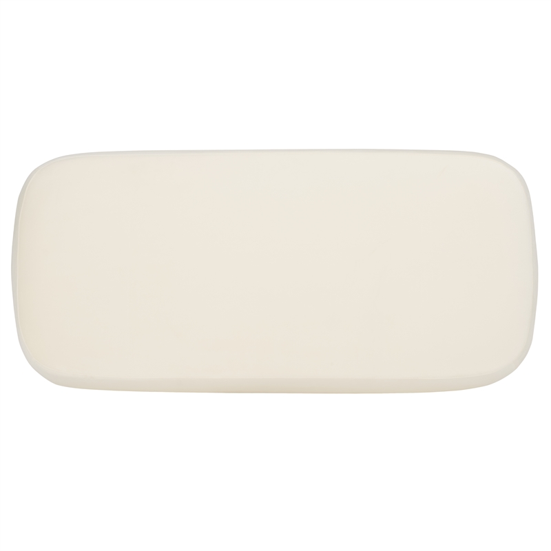 Safavieh Whitley Wood and Velvet Rectangular Ottoman in Cream