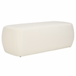 Safavieh Whitley Wood and Velvet Rectangular Ottoman in Cream